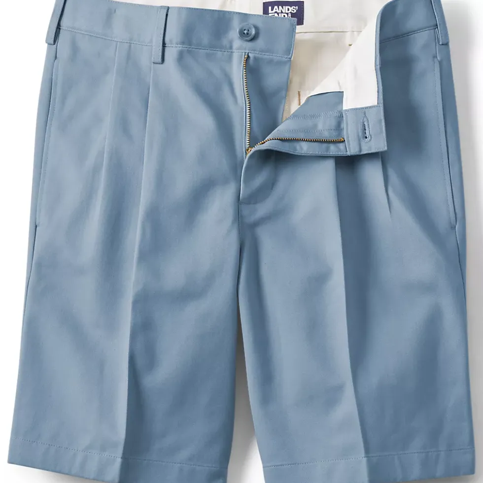 Men's No Iron 9" Pleated Front Chino Short