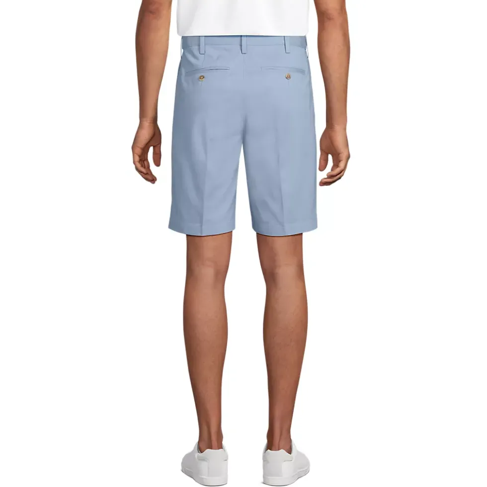 Men's No Iron 9" Pleated Front Chino Short