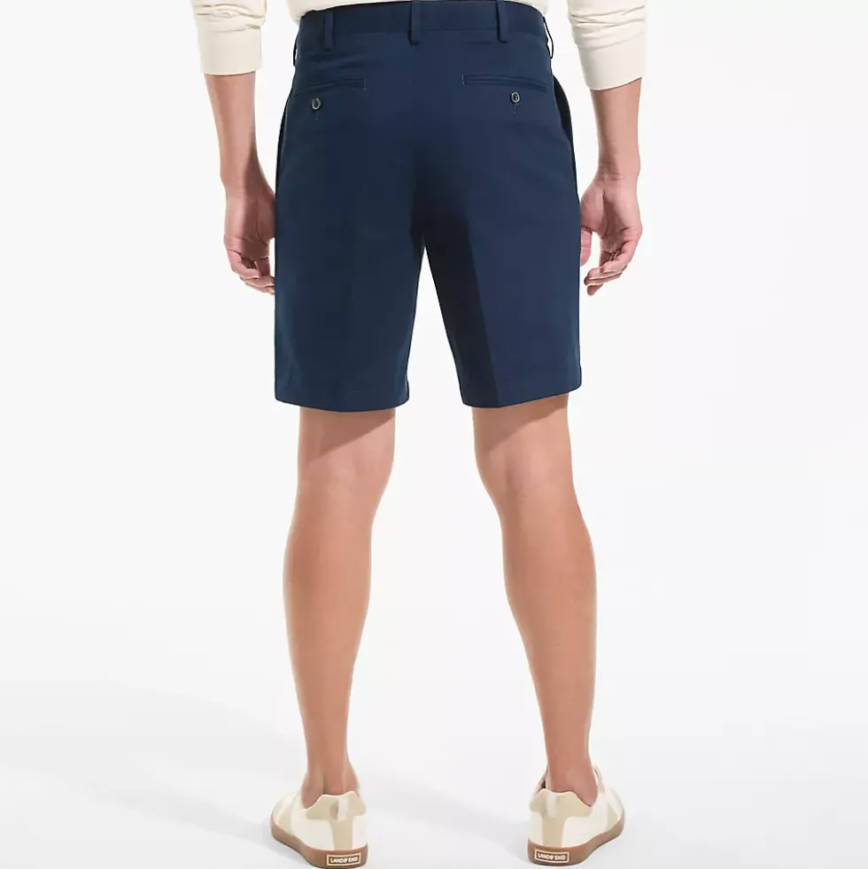 Men's No Iron 9" Pleated Front Chino Short