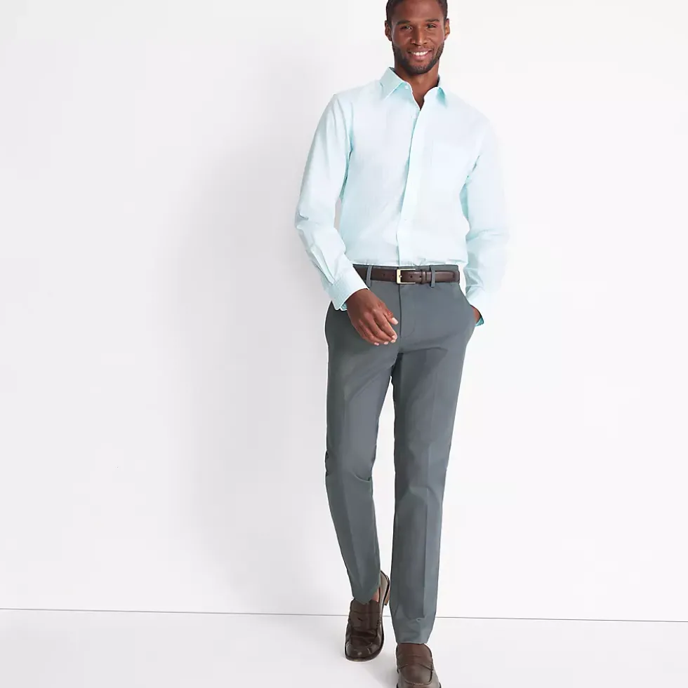 Men's No Iron Straight Fit Plain Front Chino Pant
