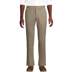 Men's No Iron Straight Fit Plain Front Chino Pant