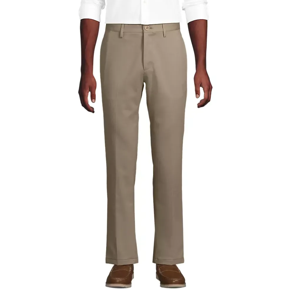 Men's No Iron Straight Fit Plain Front Chino Pant