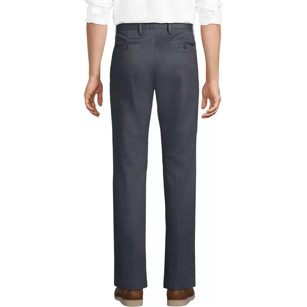 Men's No Iron Straight Fit Plain Front Chino Pant