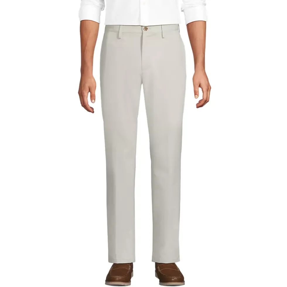 Men's No Iron Straight Fit Plain Front Chino Pant