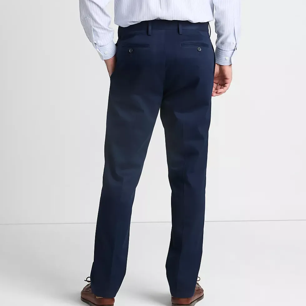 Men's No Iron Straight Fit Plain Front Chino Pant