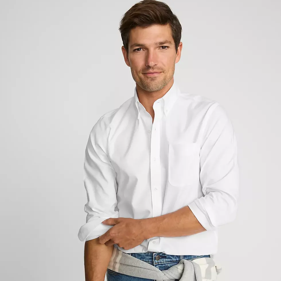 Men's No Iron Supima Cotton Pinpoint Buttondown Collar Dress Shirt