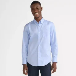 Men's No Iron Supima Cotton Pinpoint Buttondown Collar Dress Shirt