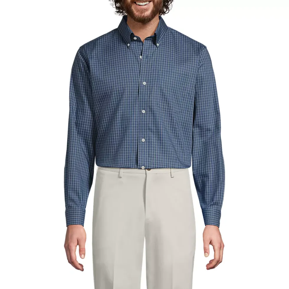 Men's No Iron Supima Cotton Pinpoint Buttondown Collar Dress Shirt