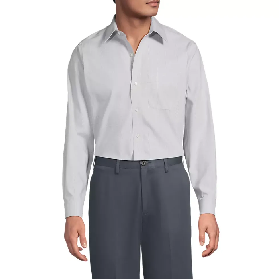 Men's No Iron Supima Cotton Pinpoint Straight Collar Dress Shirt