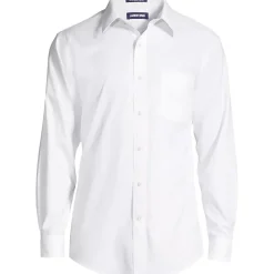 Men's No Iron Supima Cotton Pinpoint Straight Collar Dress Shirt