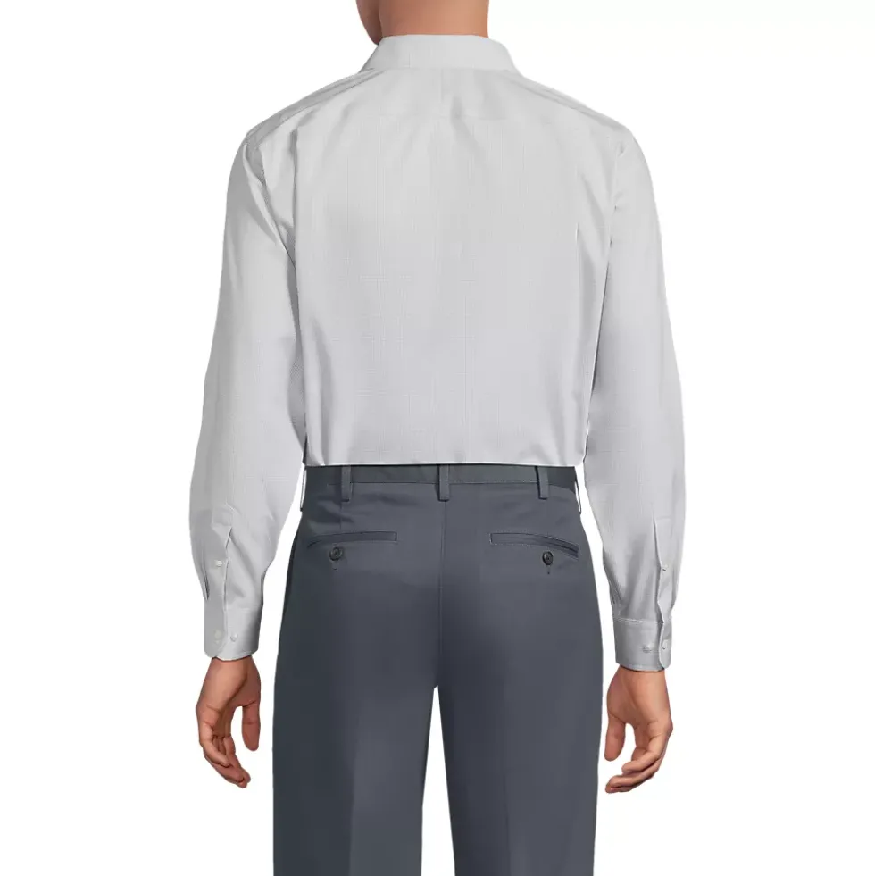 Men's No Iron Supima Cotton Pinpoint Straight Collar Dress Shirt