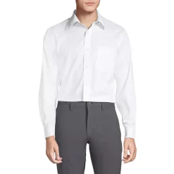 Men's No Iron Supima Cotton Pinpoint Straight Collar Dress Shirt