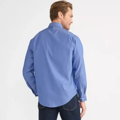 Men's No Iron Supima Cotton Pinpoint Straight Collar Dress Shirt
