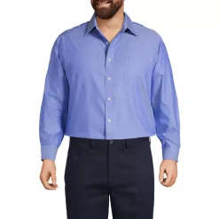 Men's No Iron Supima Cotton Pinpoint Straight Collar Dress Shirt