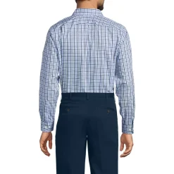 Men's No Iron Supima Cotton Pinpoint Straight Collar Dress Shirt