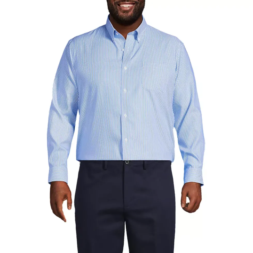 Men's No Iron Supima Cotton Pinpoint Buttondown Collar Dress Shirt