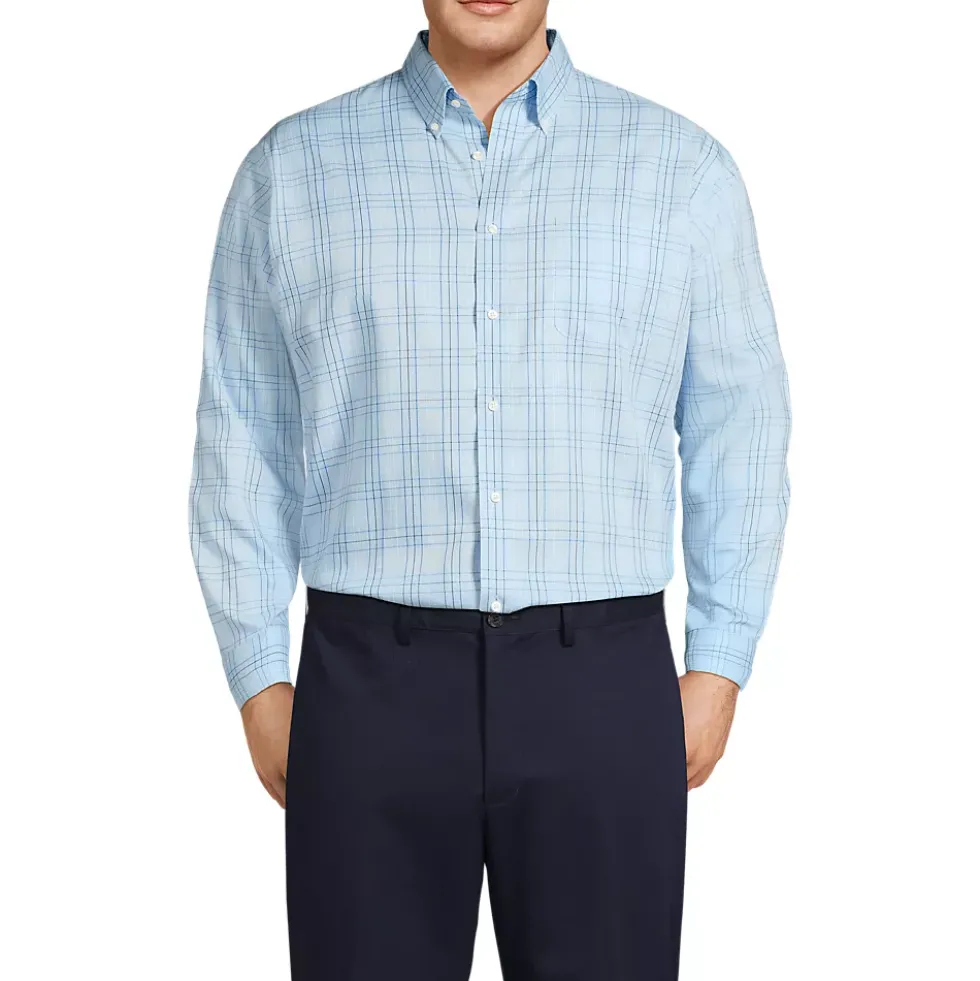 Men's No Iron Supima Cotton Pinpoint Buttondown Collar Dress Shirt