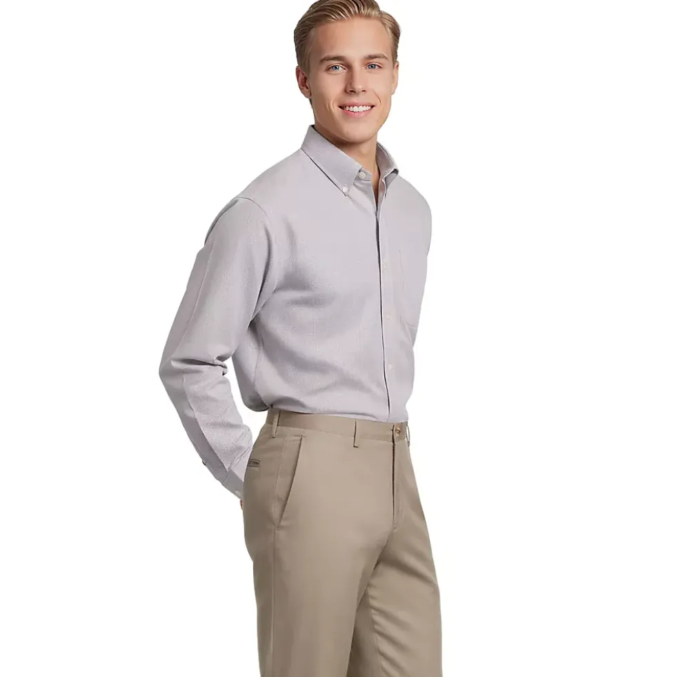 Men's No Iron Supima Cotton Pinpoint Buttondown Collar Dress Shirt