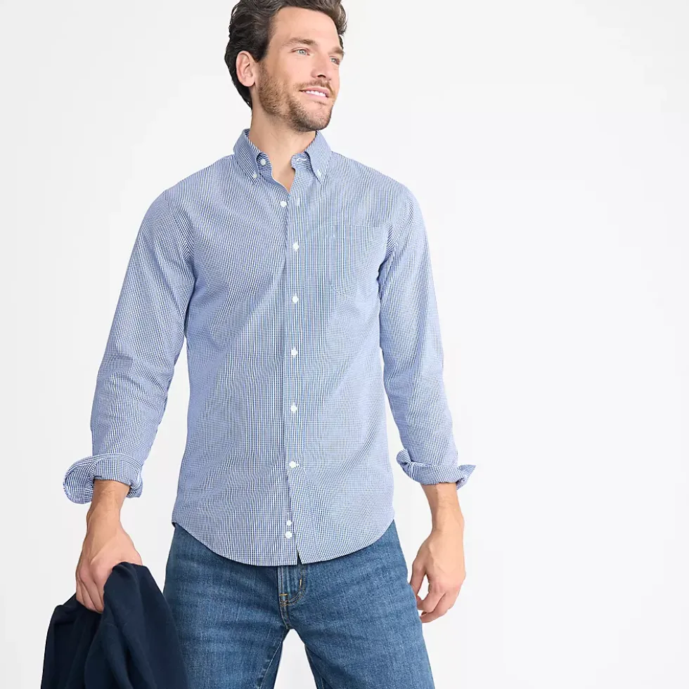 Men's No Iron Supima Cotton Pinpoint Buttondown Collar Dress Shirt
