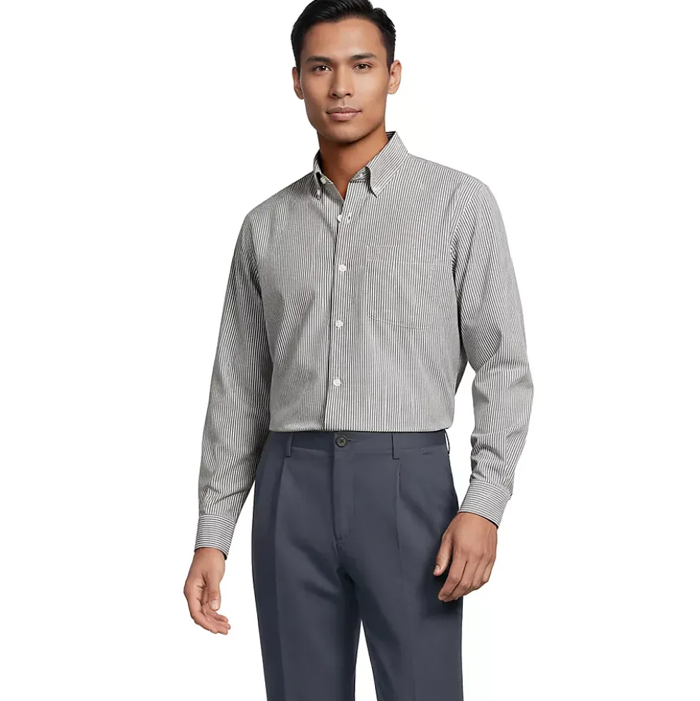 Men's No Iron Supima Cotton Pinpoint Buttondown Collar Dress Shirt