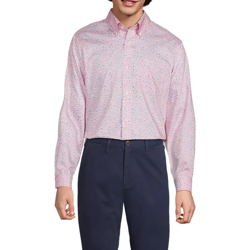 Men's No Iron Supima Cotton Pinpoint Buttondown Collar Dress Shirt