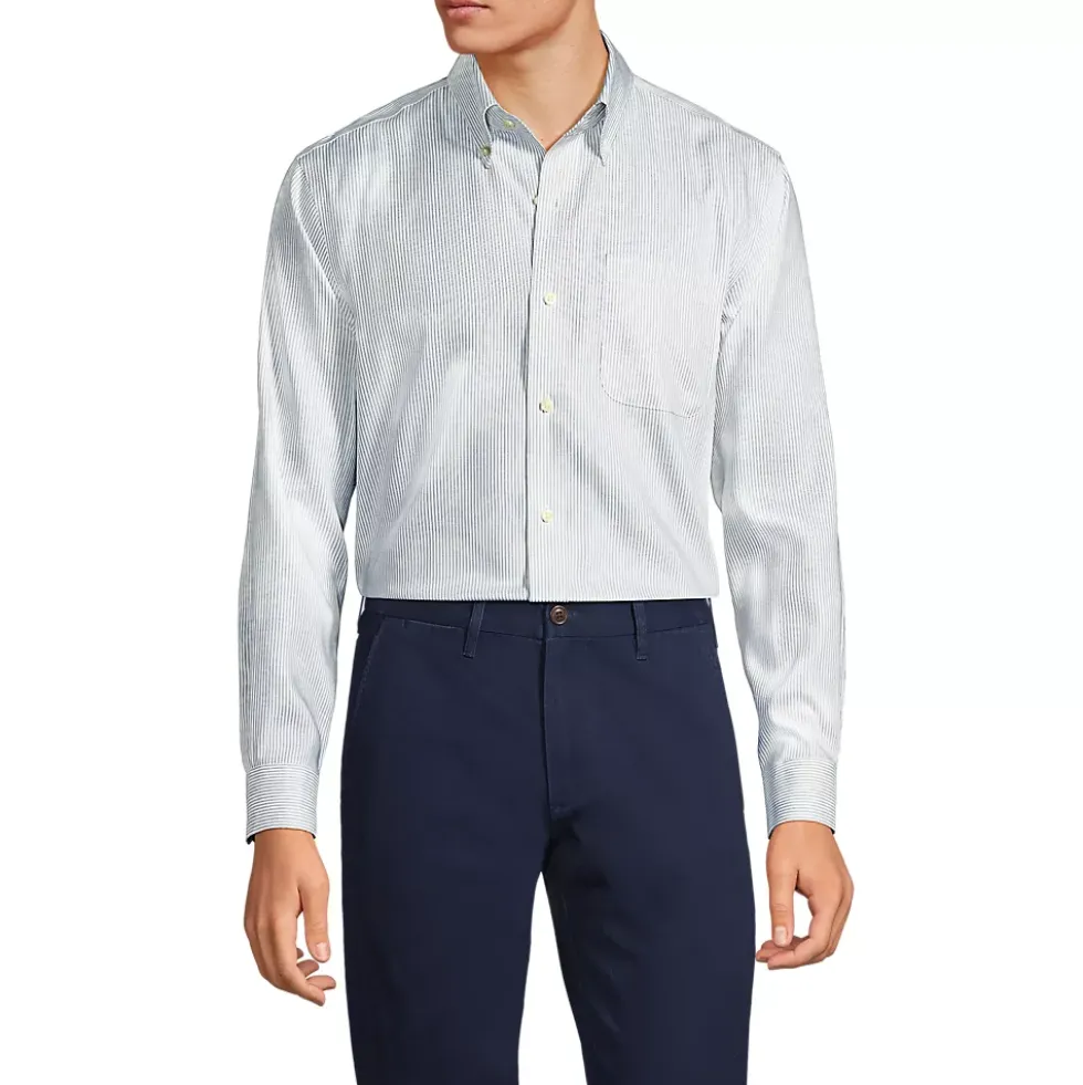 Men's No Iron Supima Cotton Pinpoint Buttondown Collar Dress Shirt