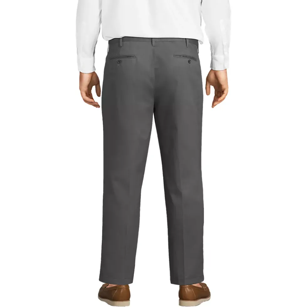 Men's No Iron Traditional Fit Plain Front Chino Pant