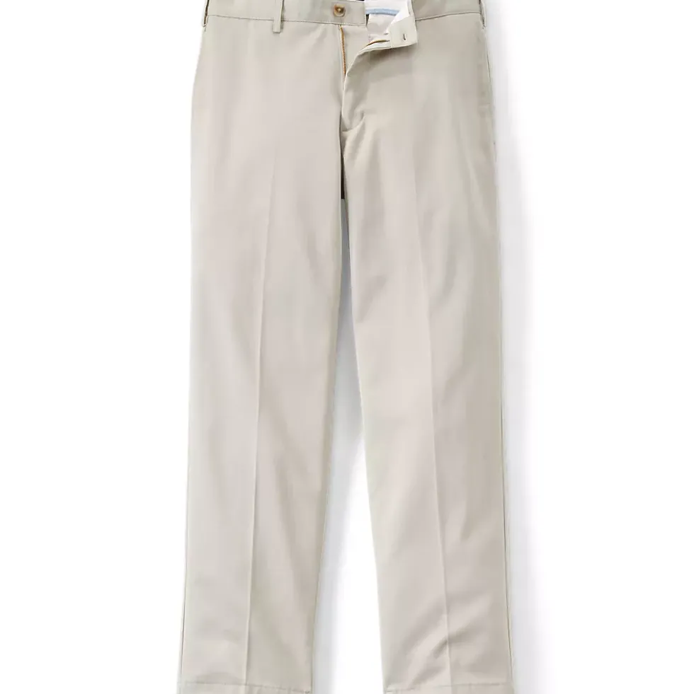 Men's No Iron Traditional Fit Plain Front Chino Pant