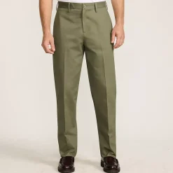 Men's No Iron Traditional Fit Plain Front Chino Pant