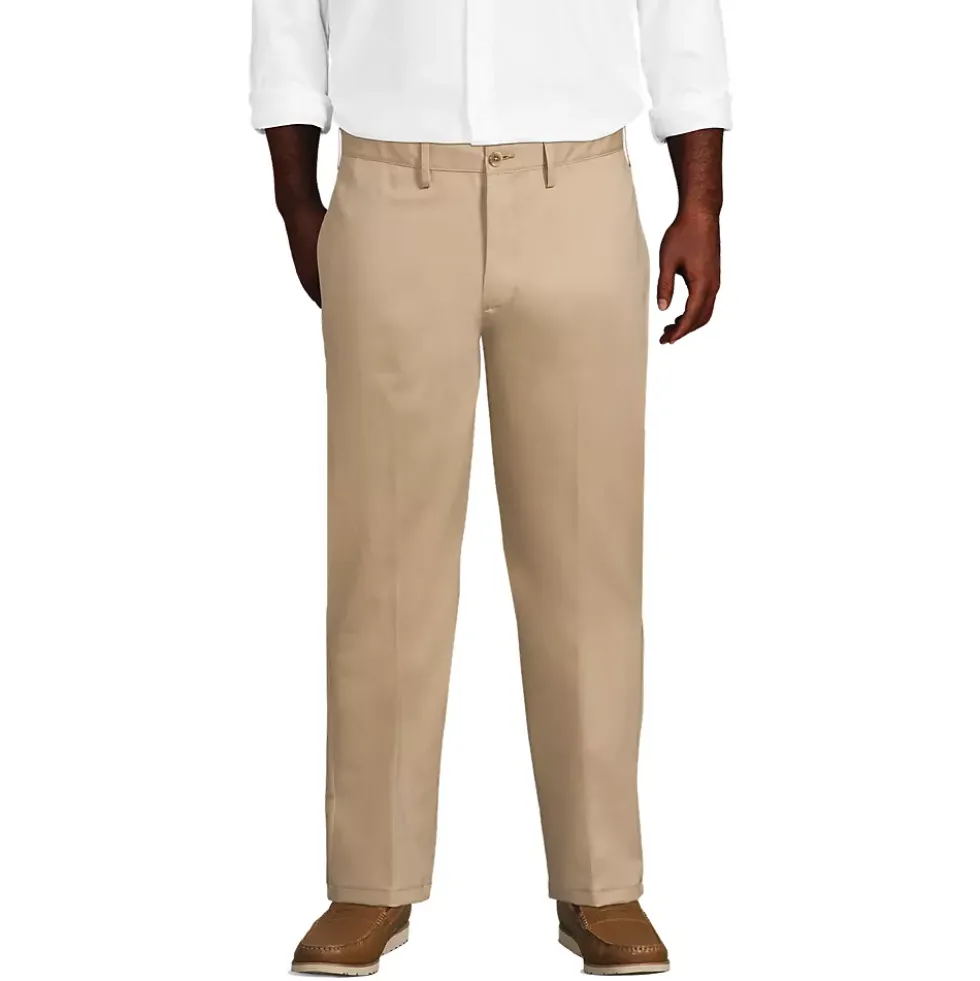 Men's No Iron Traditional Fit Plain Front Chino Pant