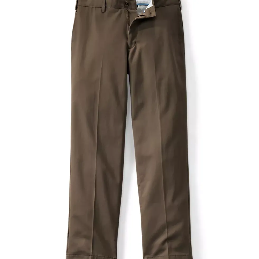 Men's No Iron Traditional Fit Plain Front Chino Pant