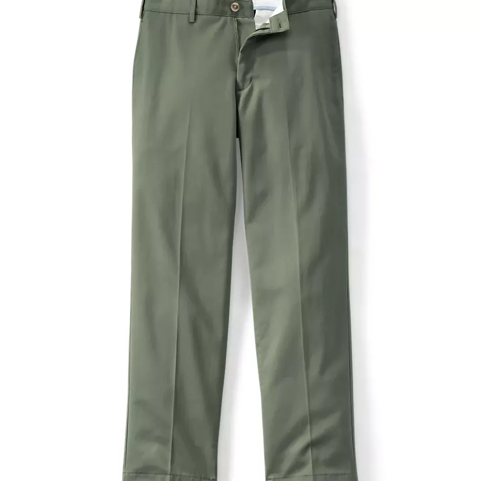 Men's No Iron Traditional Fit Plain Front Chino Pant