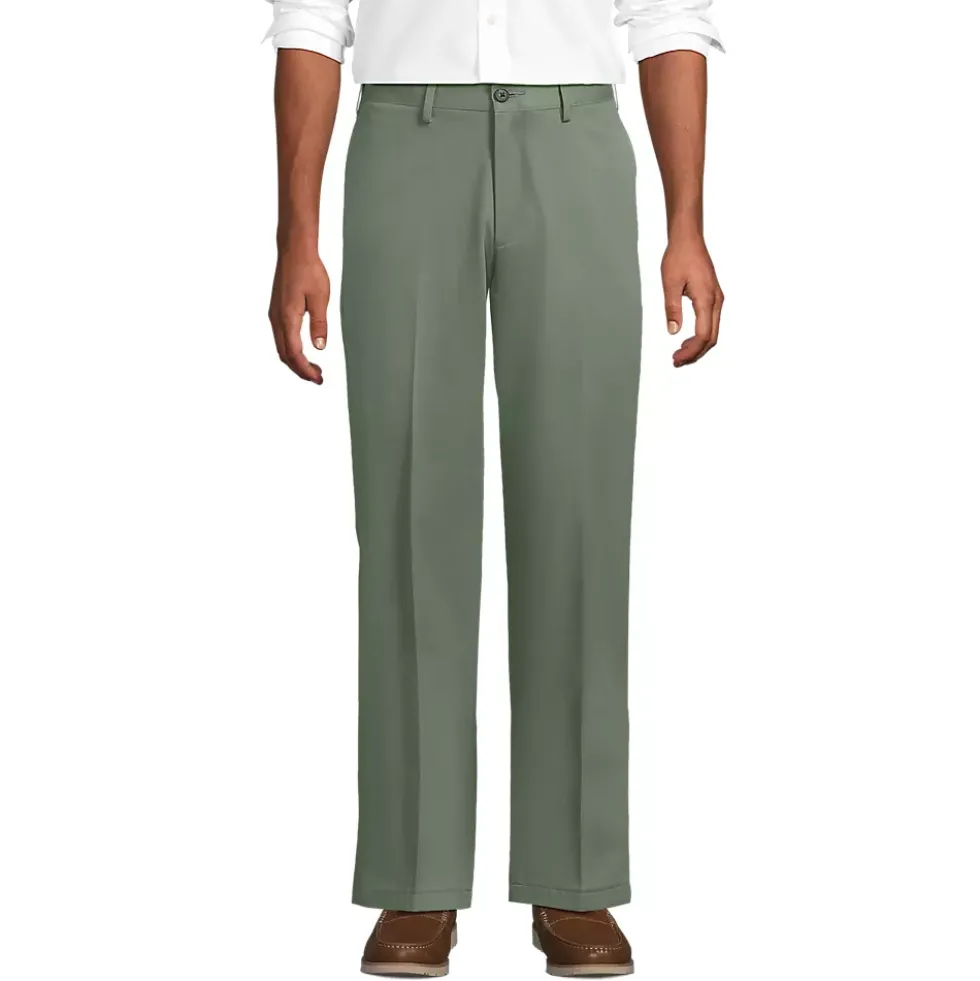 Men's No Iron Traditional Fit Plain Front Chino Pant