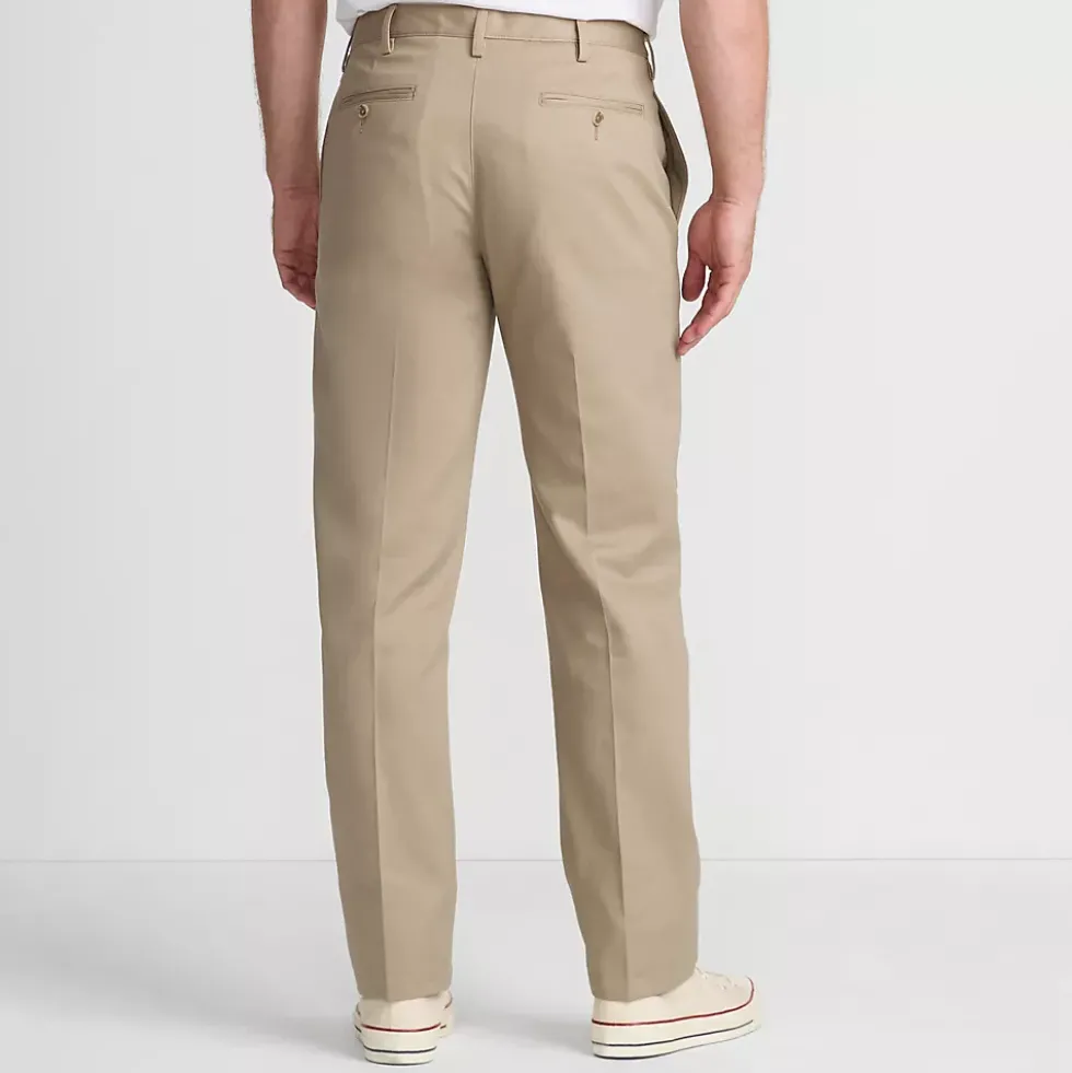 Men's No Iron Traditional Fit Plain Front Chino Pant