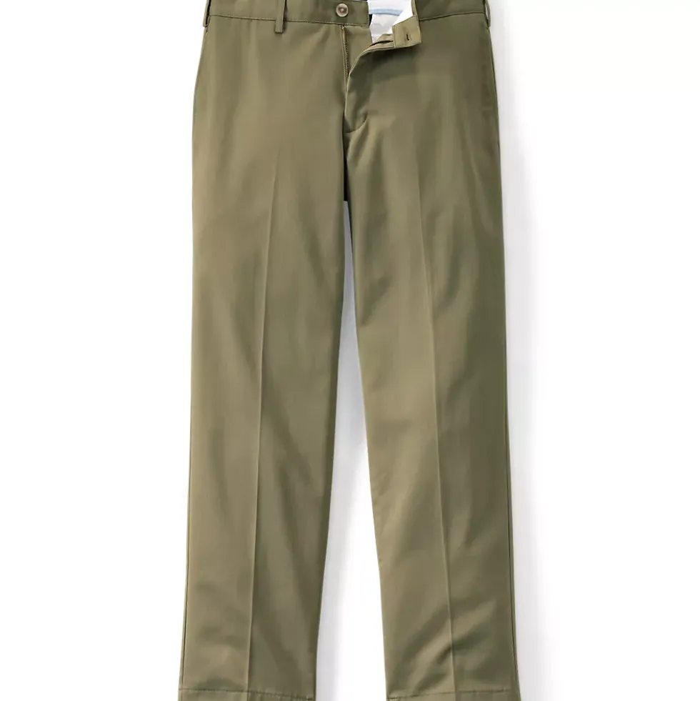 Men's No Iron Traditional Fit Plain Front Chino Pant