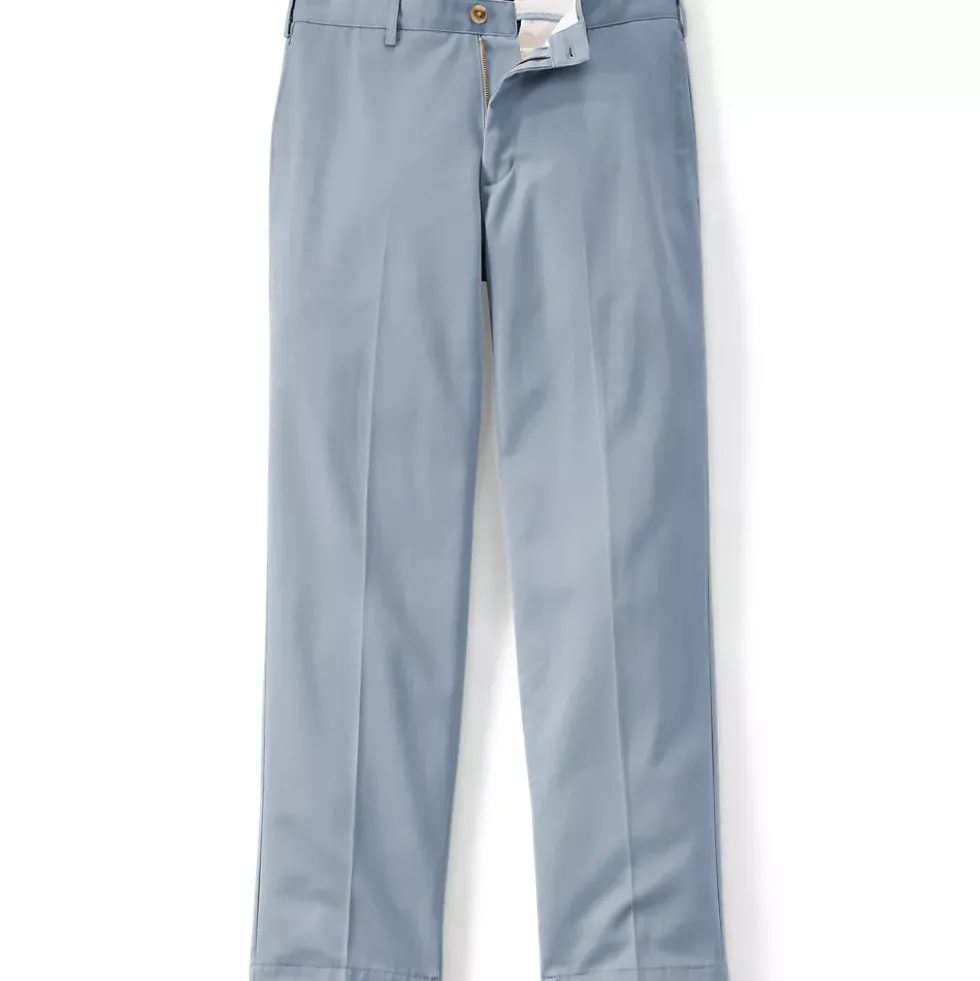 Men's No Iron Traditional Fit Plain Front Chino Pant