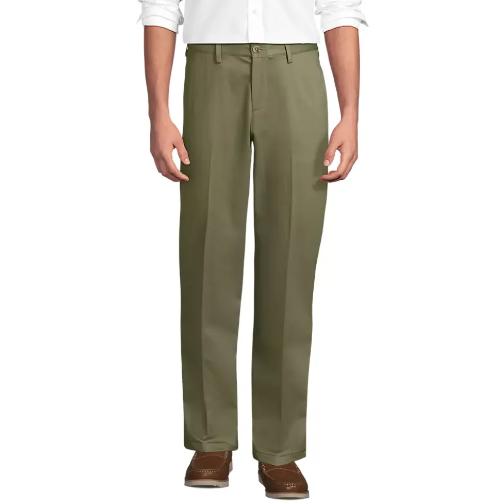 Men's No Iron Traditional Fit Plain Front Chino Pant