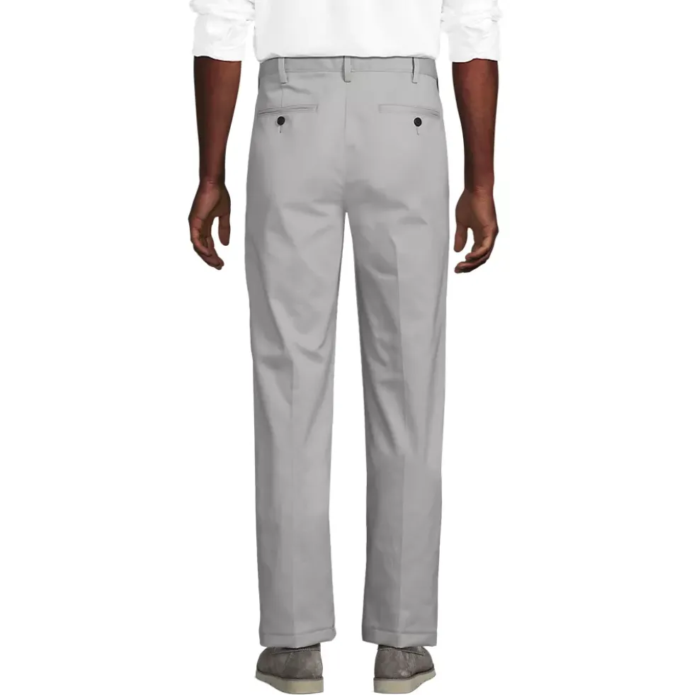 Men's No Iron Traditional Fit Plain Front Chino Pant