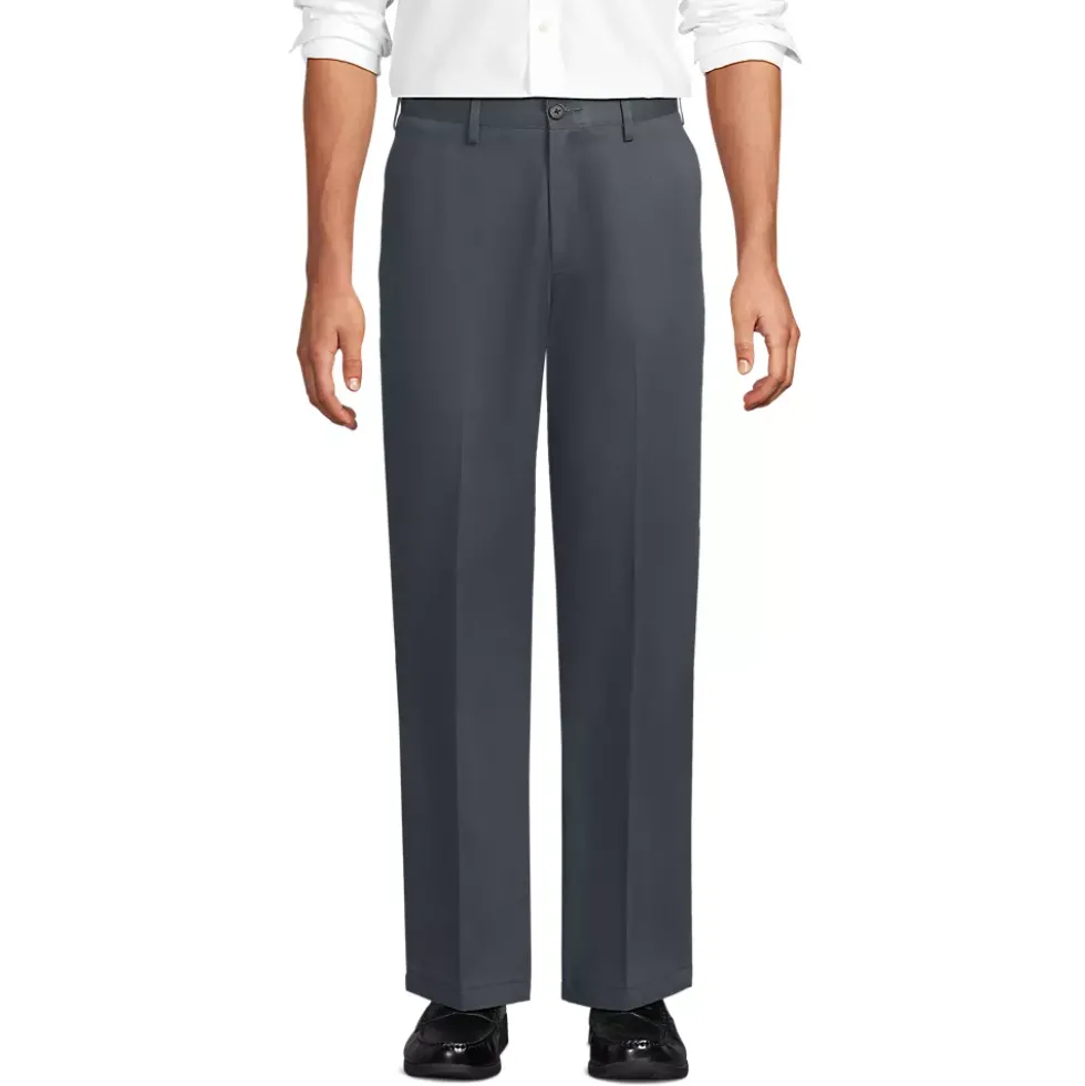 Men's No Iron Traditional Fit Plain Front Chino Pant