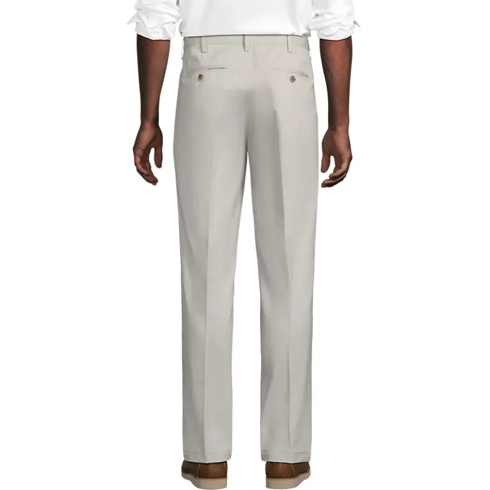 Men's No Iron Traditional Fit Pleated Front Chino Pant