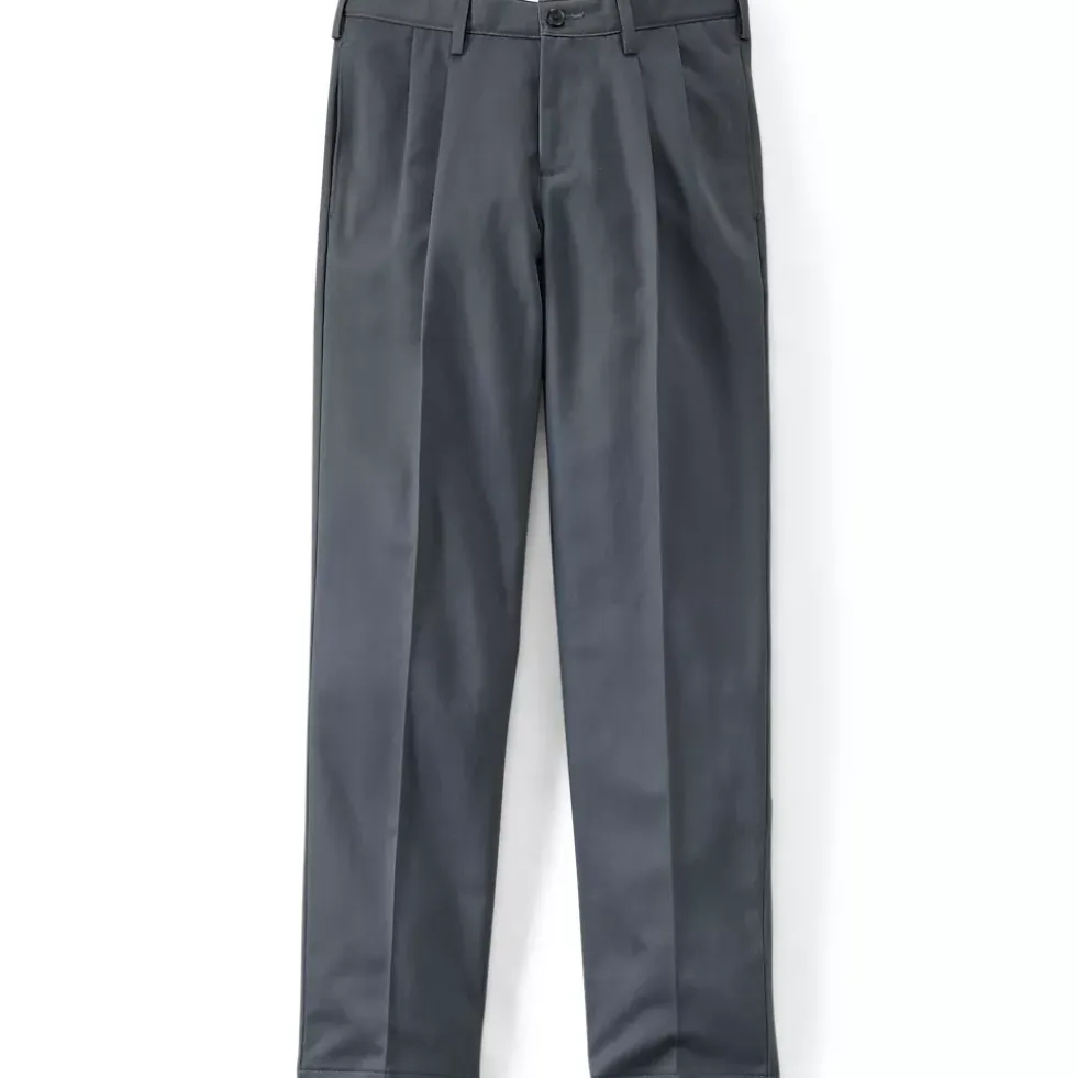Men's No Iron Traditional Fit Pleated Front Chino Pant