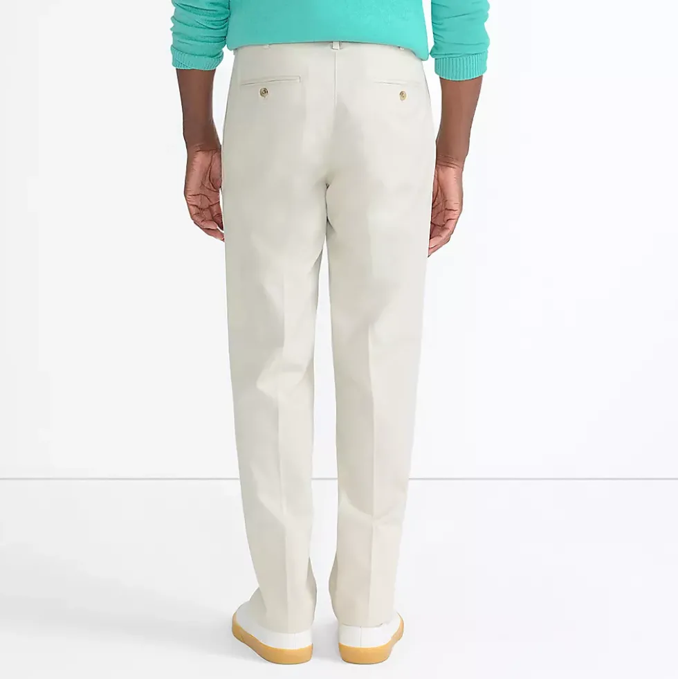 Men's No Iron Traditional Fit Pleated Front Chino Pant