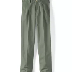 Men's No Iron Traditional Fit Pleated Front Chino Pant