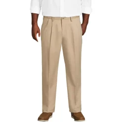 Men's No Iron Traditional Fit Pleated Front Chino Pant