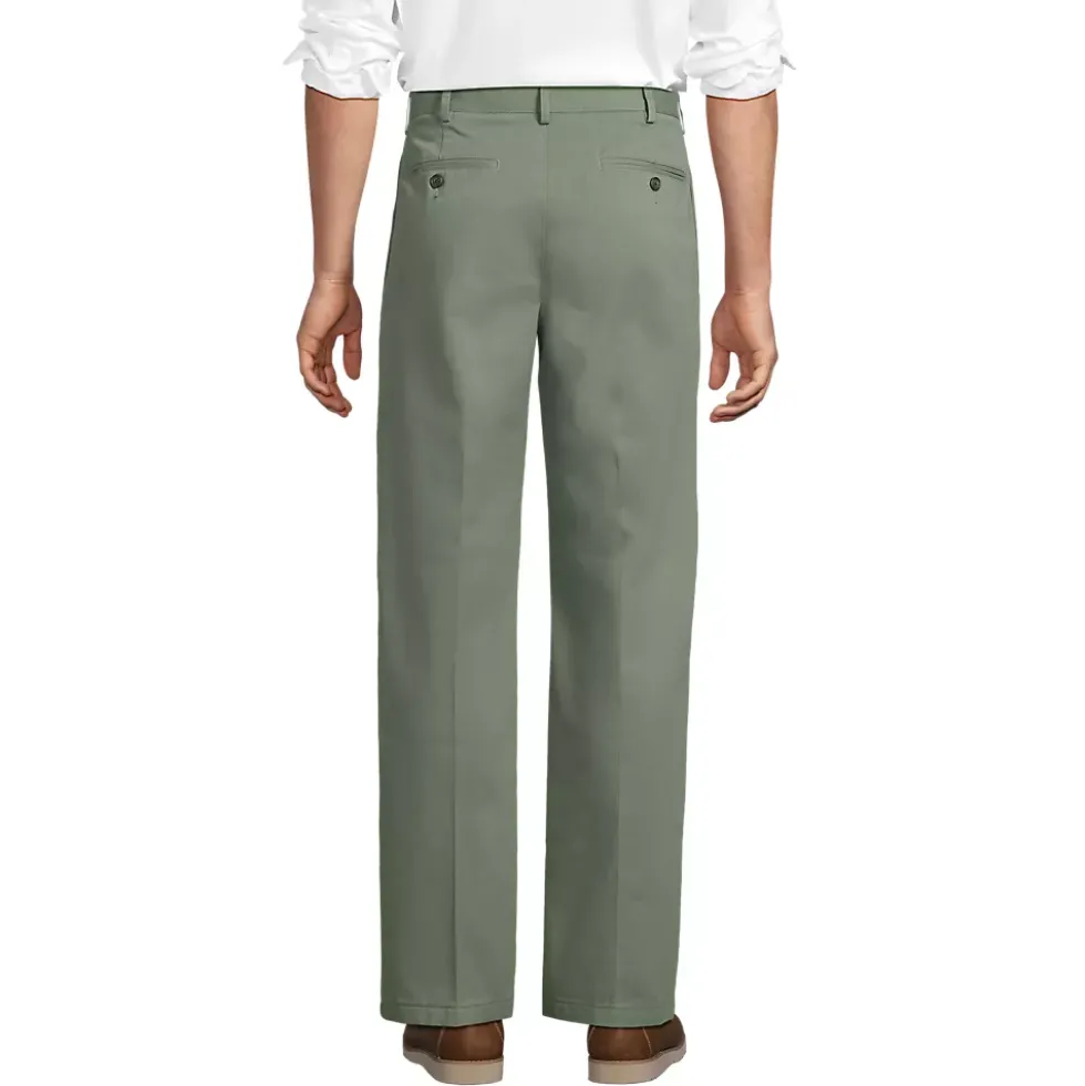 Men's No Iron Traditional Fit Pleated Front Chino Pant