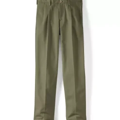 Men's No Iron Traditional Fit Pleated Front Chino Pant