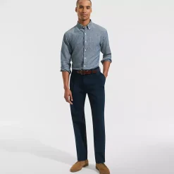 Men's No Iron Traditional Fit Pleated Front Chino Pant