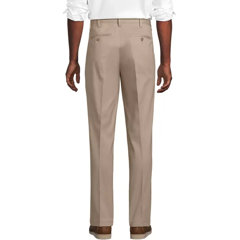 Men's No Iron Traditional Fit Pleated Front Chino Pant