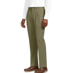 Men's No Iron Traditional Fit Pleated Front Chino Pant