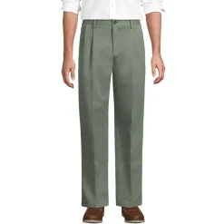 Men's No Iron Traditional Fit Pleated Front Chino Pant